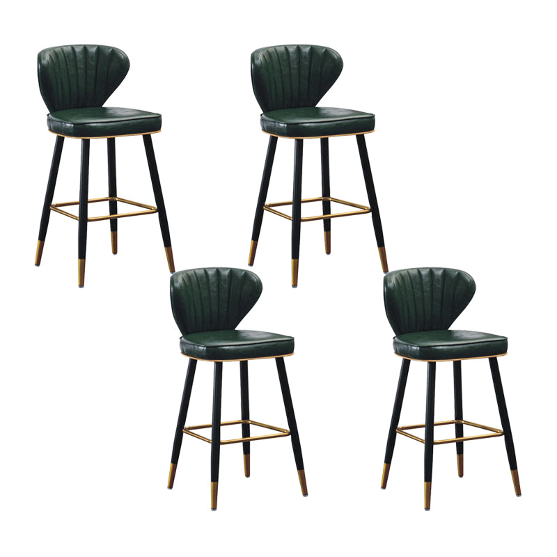 Nordic Style Bar Stool Metal Counter Bar Stool for Restaurant Blackish Green 4 Piece Set Clearhalo 'Bar Furniture' 'Bar Stools' 'bar_stools' 'furn' 'furn_bar_stools' 'Furniture' 'furniture_bar_stools' 'Kitchen & Dining Furniture' 6152446