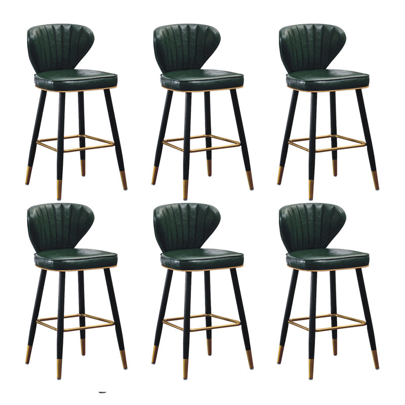 Nordic Style Bar Stool Metal Counter Bar Stool for Restaurant Blackish Green 6 Piece Set Clearhalo 'Bar Furniture' 'Bar Stools' 'bar_stools' 'furn' 'furn_bar_stools' 'Furniture' 'furniture_bar_stools' 'Kitchen & Dining Furniture' 6152447