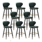 Nordic Style Bar Stool Metal Counter Bar Stool for Restaurant Blackish Green 8 Piece Set Clearhalo 'Bar Furniture' 'Bar Stools' 'bar_stools' 'furn' 'furn_bar_stools' 'Furniture' 'furniture_bar_stools' 'Kitchen & Dining Furniture' 6152448