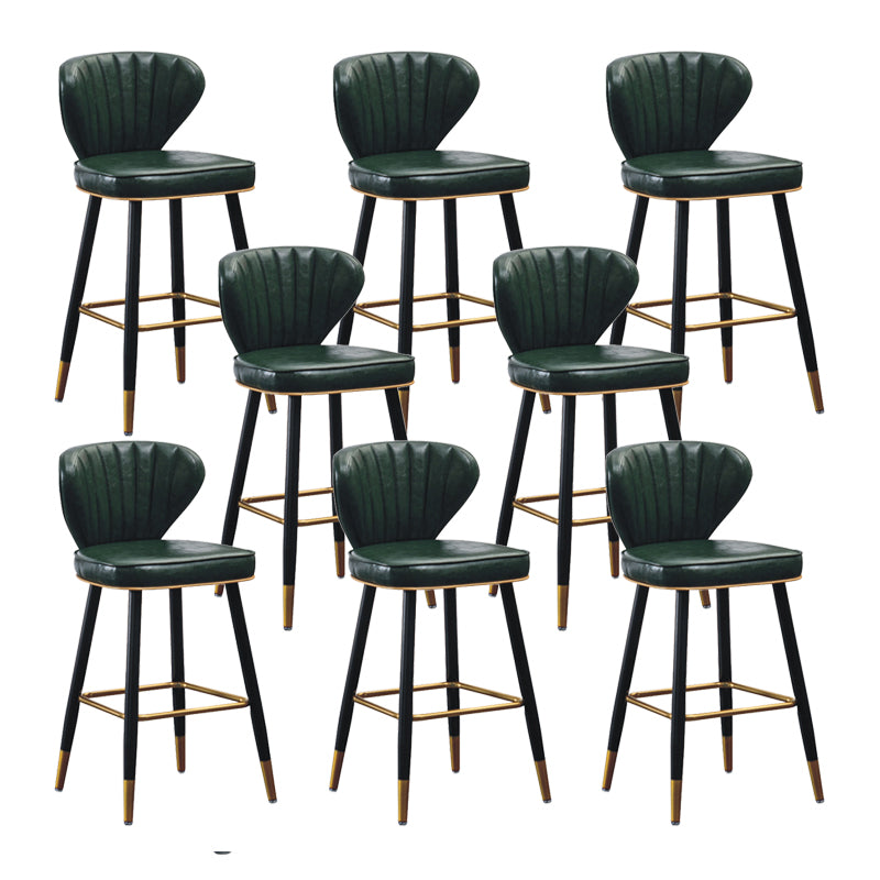 Nordic Style Bar Stool Metal Counter Bar Stool for Restaurant Blackish Green 8 Piece Set Clearhalo 'Bar Furniture' 'Bar Stools' 'bar_stools' 'furn' 'furn_bar_stools' 'Furniture' 'furniture_bar_stools' 'Kitchen & Dining Furniture' 6152448