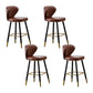Nordic Style Bar Stool Metal Counter Bar Stool for Restaurant Red Brown 4 Piece Set Clearhalo 'Bar Furniture' 'Bar Stools' 'bar_stools' 'furn' 'furn_bar_stools' 'Furniture' 'furniture_bar_stools' 'Kitchen & Dining Furniture' 6152451
