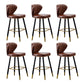 Nordic Style Bar Stool Metal Counter Bar Stool for Restaurant Red Brown 6 Piece Set Clearhalo 'Bar Furniture' 'Bar Stools' 'bar_stools' 'furn' 'furn_bar_stools' 'Furniture' 'furniture_bar_stools' 'Kitchen & Dining Furniture' 6152452