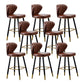 Nordic Style Bar Stool Metal Counter Bar Stool for Restaurant Red Brown 8 Piece Set Clearhalo 'Bar Furniture' 'Bar Stools' 'bar_stools' 'furn' 'furn_bar_stools' 'Furniture' 'furniture_bar_stools' 'Kitchen & Dining Furniture' 6152453
