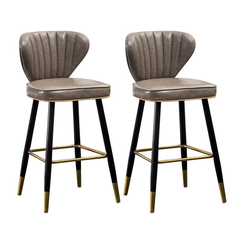Nordic Style Bar Stool Metal Counter Bar Stool for Restaurant Light Gray 2 Piece Set Clearhalo 'Bar Furniture' 'Bar Stools' 'bar_stools' 'furn' 'furn_bar_stools' 'Furniture' 'furniture_bar_stools' 'Kitchen & Dining Furniture' 6152454