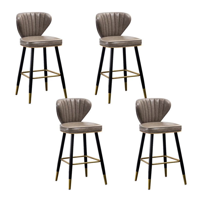 Nordic Style Bar Stool Metal Counter Bar Stool for Restaurant Light Gray 4 Piece Set Clearhalo 'Bar Furniture' 'Bar Stools' 'bar_stools' 'furn' 'furn_bar_stools' 'Furniture' 'furniture_bar_stools' 'Kitchen & Dining Furniture' 6152455