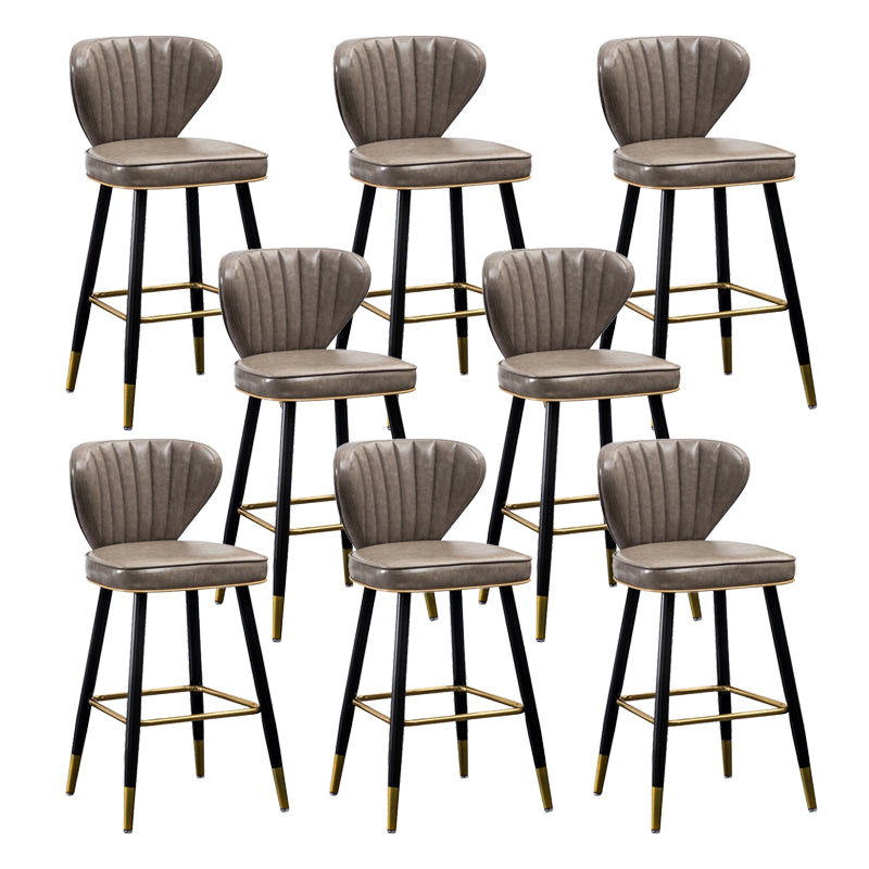 Nordic Style Bar Stool Metal Counter Bar Stool for Restaurant Light Gray 8 Piece Set Clearhalo 'Bar Furniture' 'Bar Stools' 'bar_stools' 'furn' 'furn_bar_stools' 'Furniture' 'furniture_bar_stools' 'Kitchen & Dining Furniture' 6152457