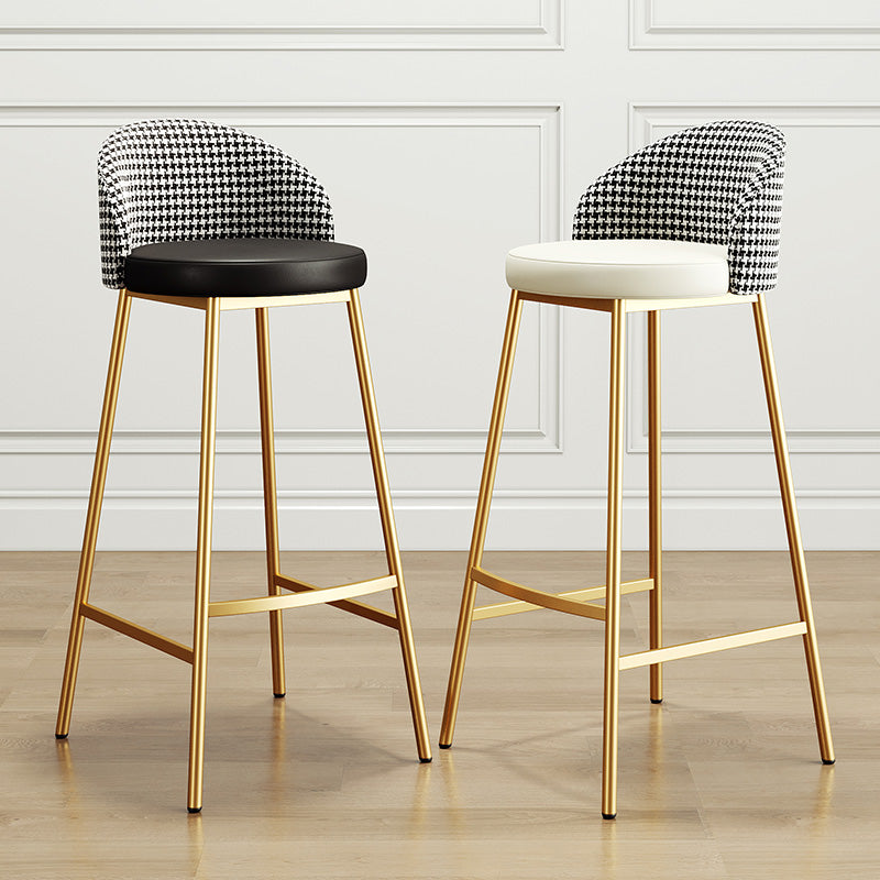 Glam Bucket Leather Counter-height Stool Footrest Indoor Bar and Counter Stool Clearhalo 'Bar Furniture' 'Bar Stools' 'bar_stools' 'furn' 'furn_bar_stools' 'Furniture' 'Kitchen & Dining Furniture' 6152460