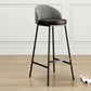 Glam Bucket Leather Counter-height Stool Footrest Indoor Bar and Counter Stool Black Black 1 Piece Clearhalo 'Bar Furniture' 'Bar Stools' 'bar_stools' 'furn' 'furn_bar_stools' 'Furniture' 'Kitchen & Dining Furniture' 6152461