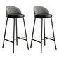 Glam Bucket Leather Counter-height Stool Footrest Indoor Bar and Counter Stool Black Black 2 Piece Set Clearhalo 'Bar Furniture' 'Bar Stools' 'bar_stools' 'furn' 'furn_bar_stools' 'Furniture' 'Kitchen & Dining Furniture' 6152463