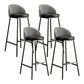 Glam Bucket Leather Counter-height Stool Footrest Indoor Bar and Counter Stool Black Black 4 Piece Set Clearhalo 'Bar Furniture' 'Bar Stools' 'bar_stools' 'furn' 'furn_bar_stools' 'Furniture' 'Kitchen & Dining Furniture' 6152464