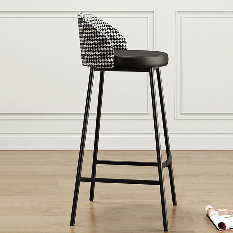 Glam Bucket Leather Counter-height Stool Footrest Indoor Bar and Counter Stool Clearhalo 'Bar Furniture' 'Bar Stools' 'bar_stools' 'furn' 'furn_bar_stools' 'Furniture' 'Kitchen & Dining Furniture' 6152466