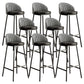 Glam Bucket Leather Counter-height Stool Footrest Indoor Bar and Counter Stool Black Black 8 Piece Set Clearhalo 'Bar Furniture' 'Bar Stools' 'bar_stools' 'furn' 'furn_bar_stools' 'Furniture' 'Kitchen & Dining Furniture' 6152469
