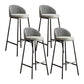 Glam Bucket Leather Counter-height Stool Footrest Indoor Bar and Counter Stool Black Gray 4 Piece Set Clearhalo 'Bar Furniture' 'Bar Stools' 'bar_stools' 'furn' 'furn_bar_stools' 'Furniture' 'Kitchen & Dining Furniture' 6152475