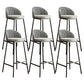 Glam Bucket Leather Counter-height Stool Footrest Indoor Bar and Counter Stool Black Gray 6 Piece Set Clearhalo 'Bar Furniture' 'Bar Stools' 'bar_stools' 'furn' 'furn_bar_stools' 'Furniture' 'Kitchen & Dining Furniture' 6152477