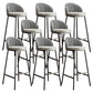 Glam Bucket Leather Counter-height Stool Footrest Indoor Bar and Counter Stool Black Gray 8 Piece Set Clearhalo 'Bar Furniture' 'Bar Stools' 'bar_stools' 'furn' 'furn_bar_stools' 'Furniture' 'Kitchen & Dining Furniture' 6152478