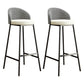 Glam Bucket Leather Counter-height Stool Footrest Indoor Bar and Counter Stool Black Beige 2 Piece Set Clearhalo 'Bar Furniture' 'Bar Stools' 'bar_stools' 'furn' 'furn_bar_stools' 'Furniture' 'Kitchen & Dining Furniture' 6152480