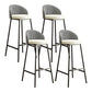 Glam Bucket Leather Counter-height Stool Footrest Indoor Bar and Counter Stool Black Beige 4 Piece Set Clearhalo 'Bar Furniture' 'Bar Stools' 'bar_stools' 'furn' 'furn_bar_stools' 'Furniture' 'Kitchen & Dining Furniture' 6152481
