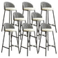 Glam Bucket Leather Counter-height Stool Footrest Indoor Bar and Counter Stool Black Beige 8 Piece Set Clearhalo 'Bar Furniture' 'Bar Stools' 'bar_stools' 'furn' 'furn_bar_stools' 'Furniture' 'Kitchen & Dining Furniture' 6152483