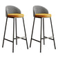 Glam Bucket Leather Counter-height Stool Footrest Indoor Bar and Counter Stool Black Yellow 2 Piece Set Clearhalo 'Bar Furniture' 'Bar Stools' 'bar_stools' 'furn' 'furn_bar_stools' 'Furniture' 'Kitchen & Dining Furniture' 6152485