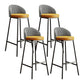 Glam Bucket Leather Counter-height Stool Footrest Indoor Bar and Counter Stool Black Yellow 4 Piece Set Clearhalo 'Bar Furniture' 'Bar Stools' 'bar_stools' 'furn' 'furn_bar_stools' 'Furniture' 'Kitchen & Dining Furniture' 6152486