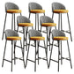 Glam Bucket Leather Counter-height Stool Footrest Indoor Bar and Counter Stool Black Yellow 8 Piece Set Clearhalo 'Bar Furniture' 'Bar Stools' 'bar_stools' 'furn' 'furn_bar_stools' 'Furniture' 'Kitchen & Dining Furniture' 6152488