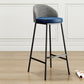 Glam Bucket Leather Counter-height Stool Footrest Indoor Bar and Counter Stool Black Blue 1 Piece Clearhalo 'Bar Furniture' 'Bar Stools' 'bar_stools' 'furn' 'furn_bar_stools' 'Furniture' 'Kitchen & Dining Furniture' 6152489
