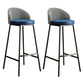 Glam Bucket Leather Counter-height Stool Footrest Indoor Bar and Counter Stool Black Blue 2 Piece Set Clearhalo 'Bar Furniture' 'Bar Stools' 'bar_stools' 'furn' 'furn_bar_stools' 'Furniture' 'Kitchen & Dining Furniture' 6152490