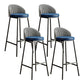 Glam Bucket Leather Counter-height Stool Footrest Indoor Bar and Counter Stool Black Blue 4 Piece Set Clearhalo 'Bar Furniture' 'Bar Stools' 'bar_stools' 'furn' 'furn_bar_stools' 'Furniture' 'Kitchen & Dining Furniture' 6152491