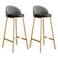 Glam Bucket Leather Counter-height Stool Footrest Indoor Bar and Counter Stool Gold Black 2 Piece Set Clearhalo 'Bar Furniture' 'Bar Stools' 'bar_stools' 'furn' 'furn_bar_stools' 'Furniture' 'Kitchen & Dining Furniture' 6152495