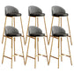 Glam Bucket Leather Counter-height Stool Footrest Indoor Bar and Counter Stool Gold Black 6 Piece Set Clearhalo 'Bar Furniture' 'Bar Stools' 'bar_stools' 'furn' 'furn_bar_stools' 'Furniture' 'Kitchen & Dining Furniture' 6152497
