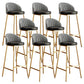 Glam Bucket Leather Counter-height Stool Footrest Indoor Bar and Counter Stool Gold Black 8 Piece Set Clearhalo 'Bar Furniture' 'Bar Stools' 'bar_stools' 'furn' 'furn_bar_stools' 'Furniture' 'Kitchen & Dining Furniture' 6152498