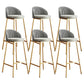 Glam Bucket Leather Counter-height Stool Footrest Indoor Bar and Counter Stool Gold Gray 6 Piece Set Clearhalo 'Bar Furniture' 'Bar Stools' 'bar_stools' 'furn' 'furn_bar_stools' 'Furniture' 'Kitchen & Dining Furniture' 6152502