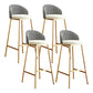 Glam Bucket Leather Counter-height Stool Footrest Indoor Bar and Counter Stool Gold Beige 4 Piece Set Clearhalo 'Bar Furniture' 'Bar Stools' 'bar_stools' 'furn' 'furn_bar_stools' 'Furniture' 'Kitchen & Dining Furniture' 6152506