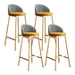 Glam Bucket Leather Counter-height Stool Footrest Indoor Bar and Counter Stool Gold Yellow 4 Piece Set Clearhalo 'Bar Furniture' 'Bar Stools' 'bar_stools' 'furn' 'furn_bar_stools' 'Furniture' 'Kitchen & Dining Furniture' 6152511