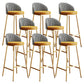 Glam Bucket Leather Counter-height Stool Footrest Indoor Bar and Counter Stool Gold Yellow 8 Piece Set Clearhalo 'Bar Furniture' 'Bar Stools' 'bar_stools' 'furn' 'furn_bar_stools' 'Furniture' 'Kitchen & Dining Furniture' 6152513