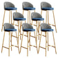 Glam Bucket Leather Counter-height Stool Footrest Indoor Bar and Counter Stool Gold Blue 8 Piece Set Clearhalo 'Bar Furniture' 'Bar Stools' 'bar_stools' 'furn' 'furn_bar_stools' 'Furniture' 'Kitchen & Dining Furniture' 6152518