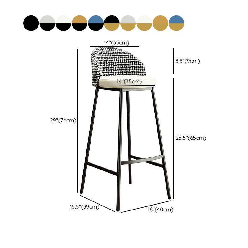 Glam Bucket Leather Counter-height Stool Footrest Indoor Bar and Counter Stool Clearhalo 'Bar Furniture' 'Bar Stools' 'bar_stools' 'furn' 'furn_bar_stools' 'Furniture' 'Kitchen & Dining Furniture' 6152519