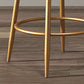 Glam Round Indoor Counter Chair Footrest Upholstered Low Back Dining Stool