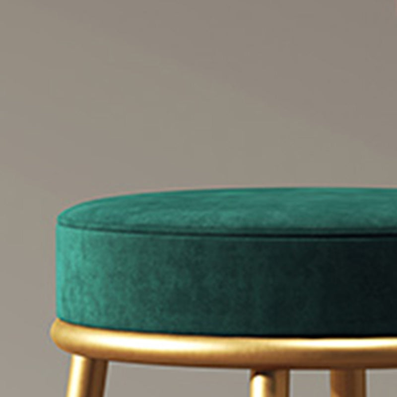Glam Round Indoor Counter Chair Footrest Upholstered Low Back Dining Stool