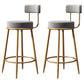 Glam Round Indoor Counter Chair Footrest Upholstered Low Back Dining Stool