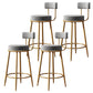 Glam Round Indoor Counter Chair Footrest Upholstered Low Back Dining Stool