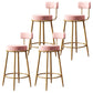 Glam Round Indoor Counter Chair Footrest Upholstered Low Back Dining Stool