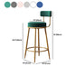 Glam Round Indoor Counter Chair Footrest Upholstered Low Back Dining Stool