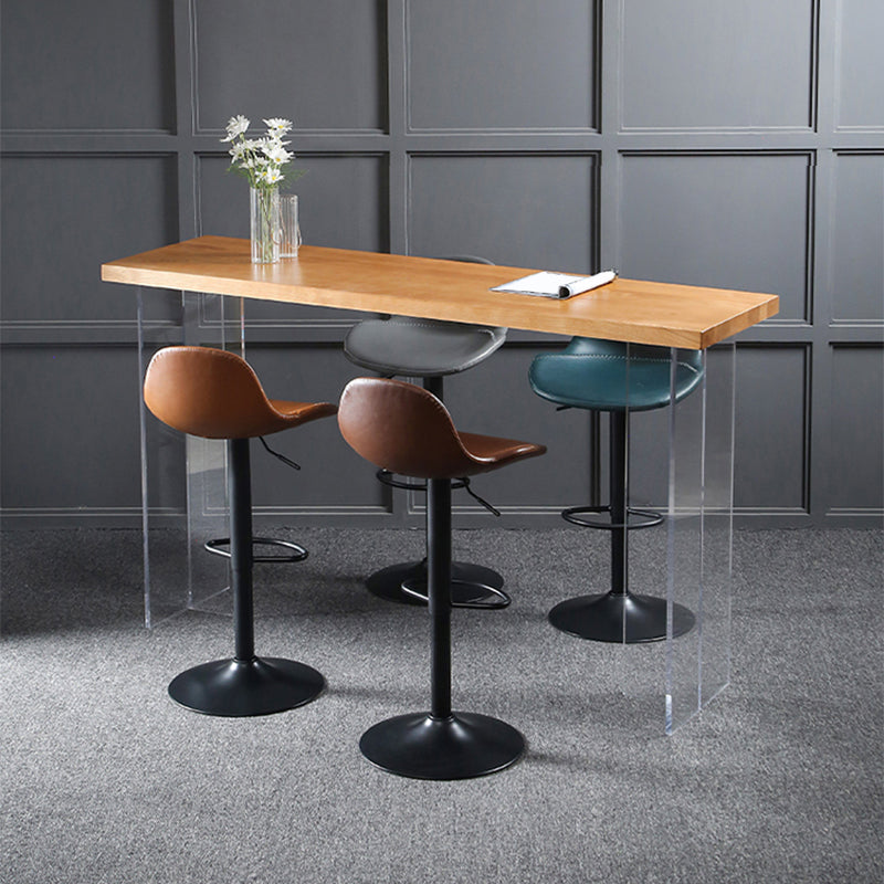 Scandinavian Adjustable Height Bar Stool Faux Leather Footrest Bar Stool Clearhalo 'Bar Furniture' 'Bar Stools' 'bar_stools' 'furn' 'furn_bar_stools' 'Furniture' 'Kitchen & Dining Furniture' 6152566