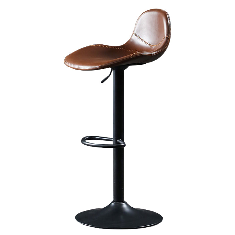 Scandinavian Adjustable Height Bar Stool Faux Leather Footrest Bar Stool Clearhalo 'Bar Furniture' 'Bar Stools' 'bar_stools' 'furn' 'furn_bar_stools' 'Furniture' 'Kitchen & Dining Furniture' 6152569