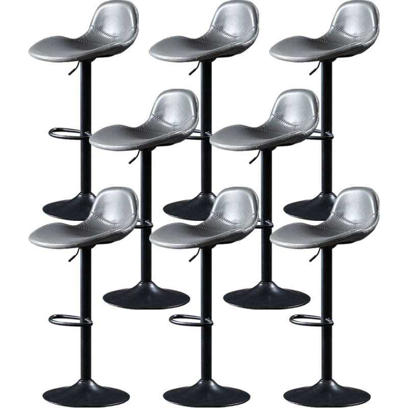 Scandinavian Adjustable Height Bar Stool Faux Leather Footrest Bar Stool Grey 8 Piece Set Clearhalo 'Bar Furniture' 'Bar Stools' 'bar_stools' 'furn' 'furn_bar_stools' 'Furniture' 'Kitchen & Dining Furniture' 6152570