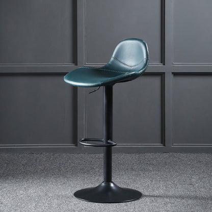 Scandinavian Adjustable Height Bar Stool Faux Leather Footrest Bar Stool Blue 1 Piece Clearhalo 'Bar Furniture' 'Bar Stools' 'bar_stools' 'furn' 'furn_bar_stools' 'Furniture' 'Kitchen & Dining Furniture' 6152572