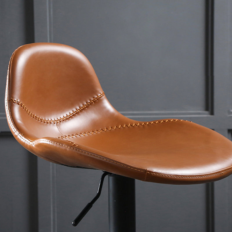 Scandinavian Adjustable Height Bar Stool Faux Leather Footrest Bar Stool Clearhalo 'Bar Furniture' 'Bar Stools' 'bar_stools' 'furn' 'furn_bar_stools' 'Furniture' 'Kitchen & Dining Furniture' 6152573