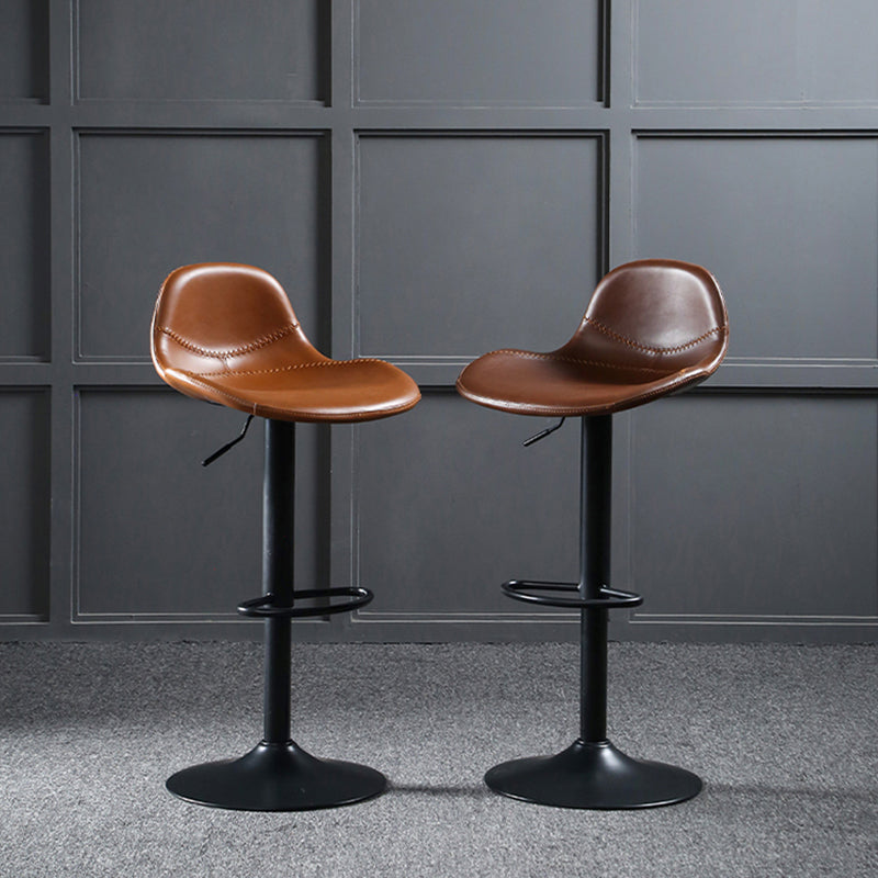 Scandinavian Adjustable Height Bar Stool Faux Leather Footrest Bar Stool Clearhalo 'Bar Furniture' 'Bar Stools' 'bar_stools' 'furn' 'furn_bar_stools' 'Furniture' 'Kitchen & Dining Furniture' 6152579