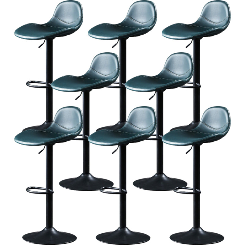 Scandinavian Adjustable Height Bar Stool Faux Leather Footrest Bar Stool Blue 8 Piece Set Clearhalo 'Bar Furniture' 'Bar Stools' 'bar_stools' 'furn' 'furn_bar_stools' 'Furniture' 'Kitchen & Dining Furniture' 6152580